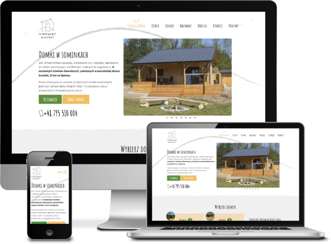Projekt graficzny wdrożenie do systemu MODx, kalendarz dostępności domków. - Sominkowe Wzgórze